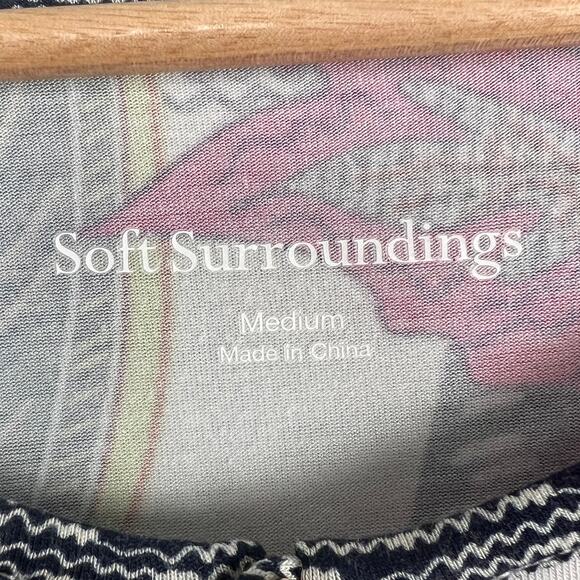 Soft‎ Surroundings Womens M Tigerwood Tunic Top Artsy Boho Coastal Resort Beach - Picture 6 of 11